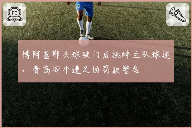 博阿基耶头球破门后挑衅主队球迷,青岛海牛遭足协罚款警告